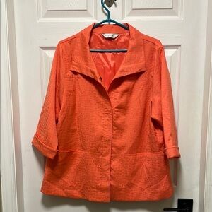 Allison Daley| Positively Papaya |3/4 Sleeve |Boxy |Button Down |Jacket |Size 12